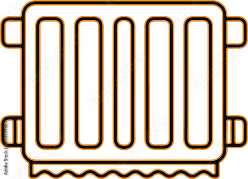 Simple vector radiator icon for heating system design