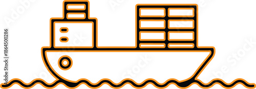 Cargo ship icon vector illustration
