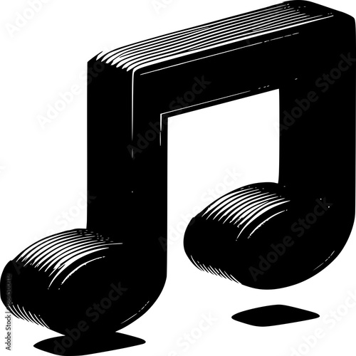 Black and white music icon vector illustration