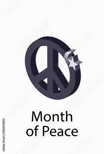 Modern 3D business logo symbol combining peace and money concepts in a clean vector design