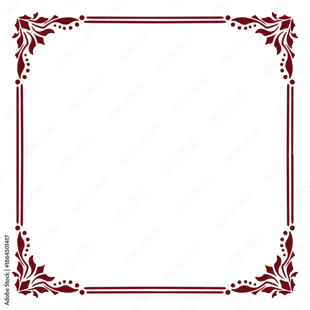 Obraz premium illustration art hand drawn rectangle frame red design