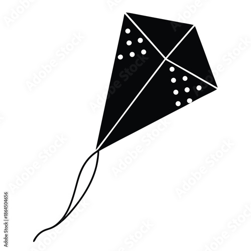 spring kite flying vector on white background