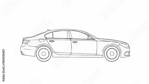Sleek Sedan Outline - A Modern Automotive Design.