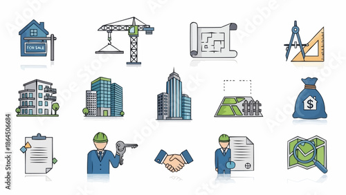 Real Estate and Construction Icons - A Comprehensive Set for Design Projects.