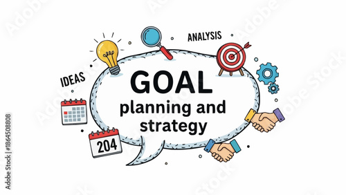 Goal Planning and Strategy - A Visual Representation of Business Objectives.