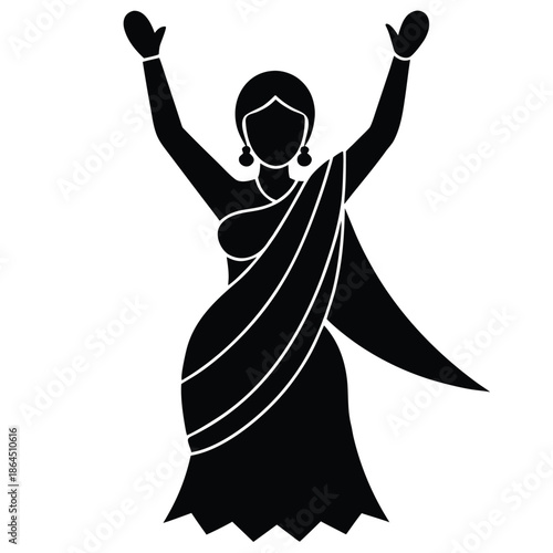 yellow saree celebration vector