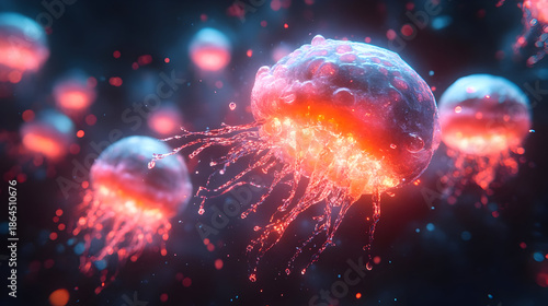 Synapse Neurotransmission Detail. Generated Ai