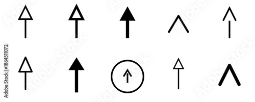 Various styles of up arrow
