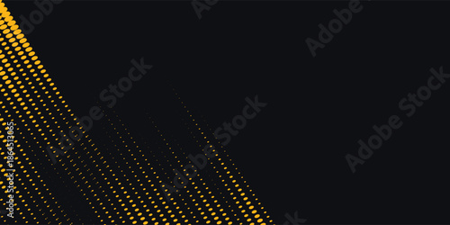 Halftone yellow dots pattern and black gradient grunge texture background. Dotted line comic sport style