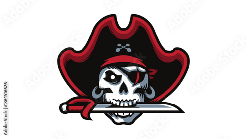 Vector illustration skull with sword