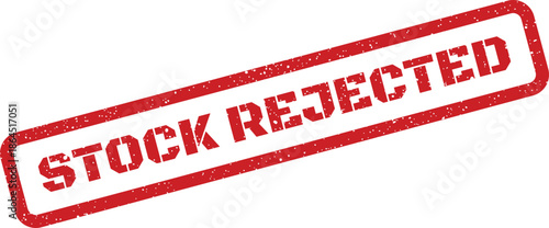 Prominent red rubber stamp with an aged texture displaying the clear declaration STOCK REJECTED for item status