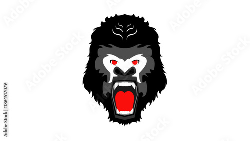 Vector illustration of a head gorilla