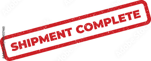 Rectangular grunge stamp indicating a shipment has been successfully completed, perfect for business documents