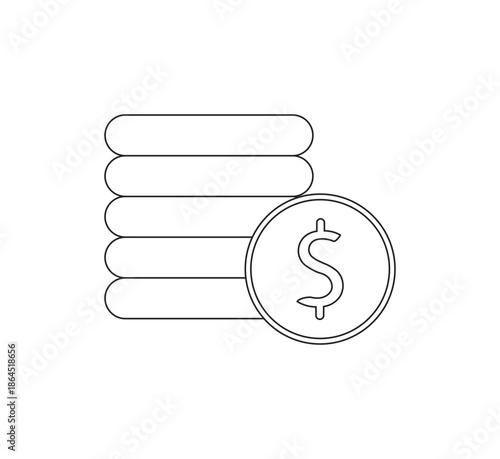 Money savings and finance vector linear icon image. Collection of isolated icons such as money, dollar, currency, coin, hand, credit card, finance.vector illustration editable