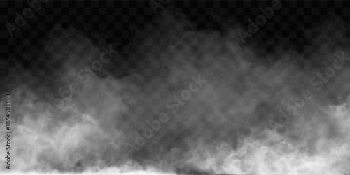 Realistic 3D vector mockup of effect white smoke clouds or fog.Vector illustration.
