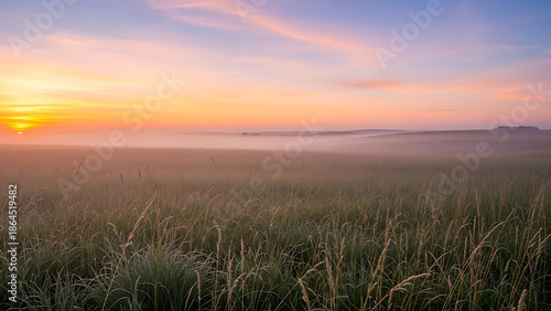 Sunrise Action, Nature Beauty, Open Field, Landscape Photography, Tranquil Environment, Captivating Viewpoint, Serenity Concept