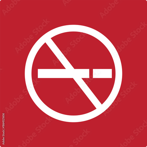 A universal no smoking symbol, white on a red background, indicating a prohibition against tobacco use.