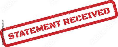 Red grunge rubber stamp with statement received text indicating successful document delivery and processing