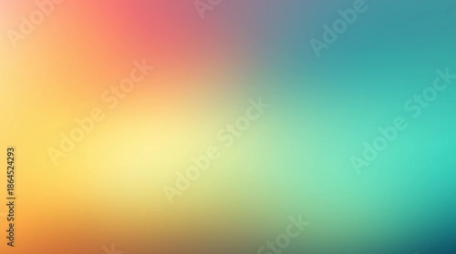 Soft blurry abstract gradient background inspired by a tropical lagoon, smooth transition from bright coral to sunny yellow and vibrant teal, minimalist, gentle lighting, clean aesthetic