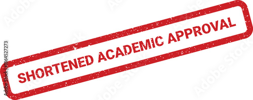 Shortened academic approval grunge rubber stamp vector illustration featuring a distressed texture effect for educational documentation
