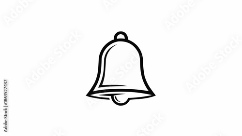 Simple Line Art Illustration of a Bell for Notification Icon.