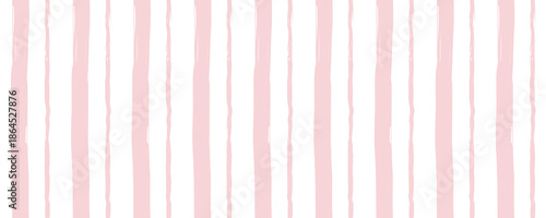 Baby girl pattern with striped backdrop. Seamless girly wallpaper or textile print. Vector illustration.