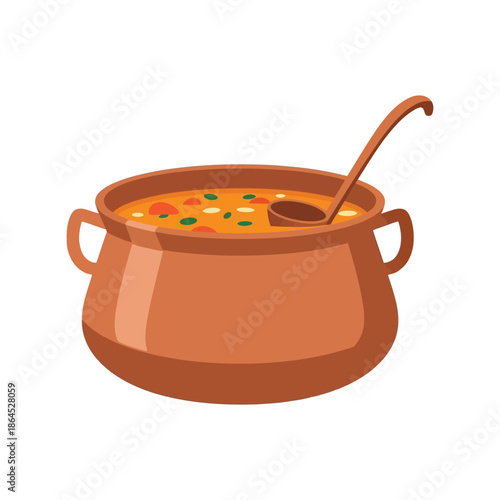 Ramadan soup pot vector illustration for iftar meal and festive food design