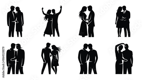 Couple silhouette collection for romantic moments