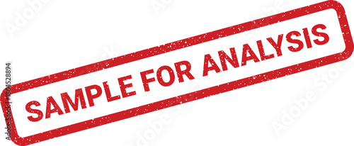 Textured stamp with the phrase for analysis indicating a comprehensive review process