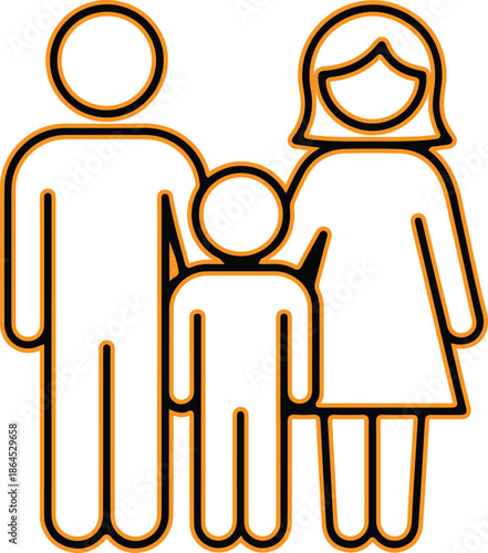 Family members line icon design