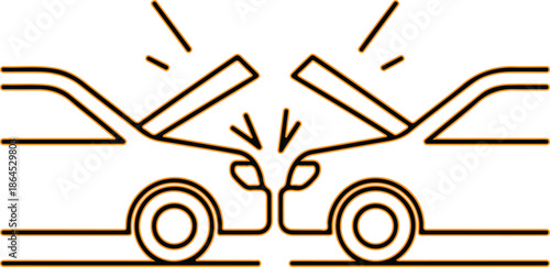 Car accident collision icon vector illustration