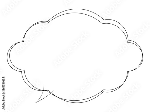 吹き出しのイラスト23【手書き落書き風の二重線】