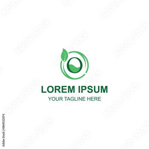 Abstract initial letter O eco green leaf nature logo design with Creative Illustration