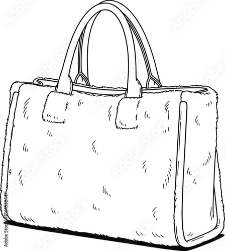 A simple sketch of a fashionable handbag with dual handles and a structured design