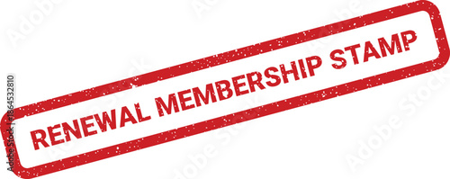 A distressed red rubber stamp mark indicates the renewal of a membership for official documents or records