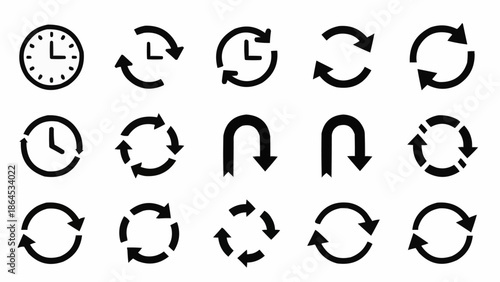 Clock and Circular Arrows - A Visual Representation of Time and Repetition.