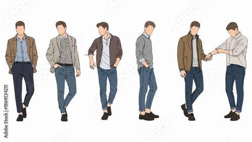 Diverse Mens Fashion Styles - A Collection of Casual Outfits.