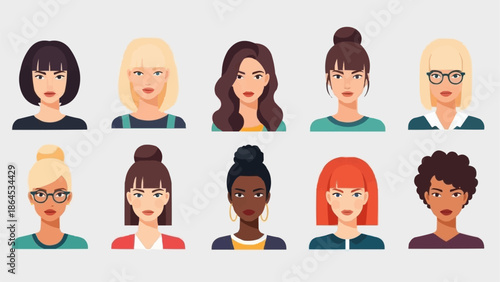 Diverse Womens Portraits - A Collection of Unique Characters.