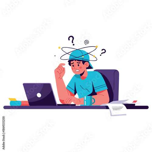 A Person Overwhelmed by Work or Study Facing Difficult Challenges