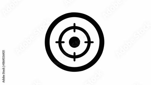 Black and white target icon with crosshairs for precision.