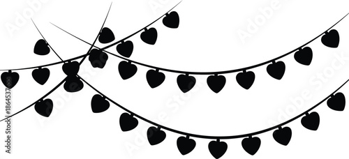 Festive String of Heart-Shaped Lights for Celebrations and Decorations