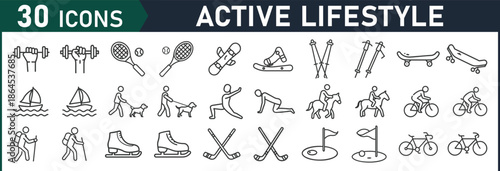 Active lifestyle icons for fitness and sports enthusiasts