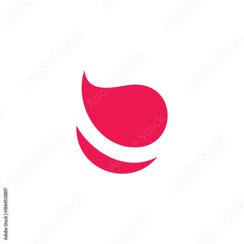 abstract simple flame smile doodle logo vector