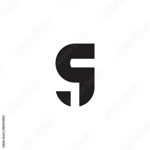 letter c g s simple geometric line logo vector