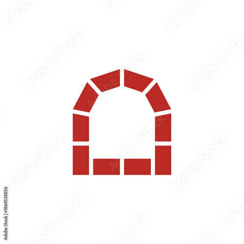 abstract wood rock curves vintage window geometric logo vector