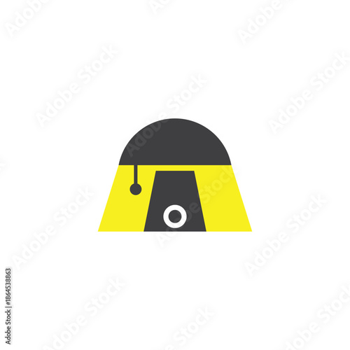 mushroom desk lamp light simple geometric logo vector