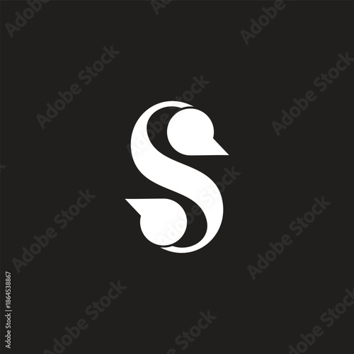 letter s bubble talk chat symbol logo vector