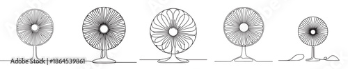 continuous line style fan vector