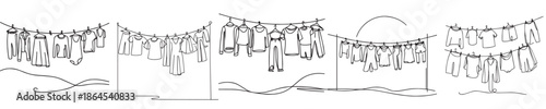 clothesline vector style continuous line