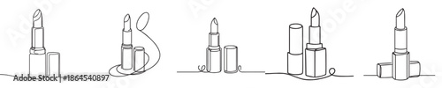 vector lipstick style continuous line